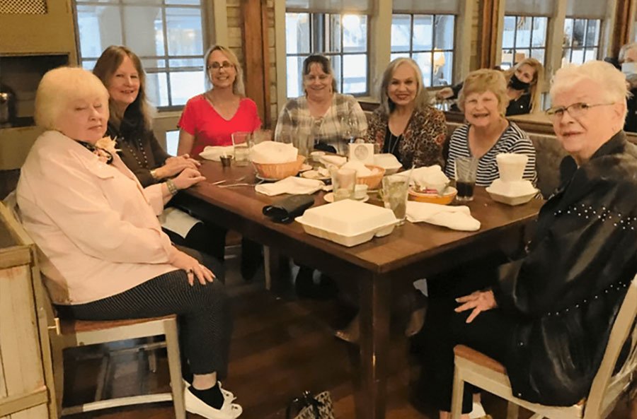 Ladies having dinner at restaurant